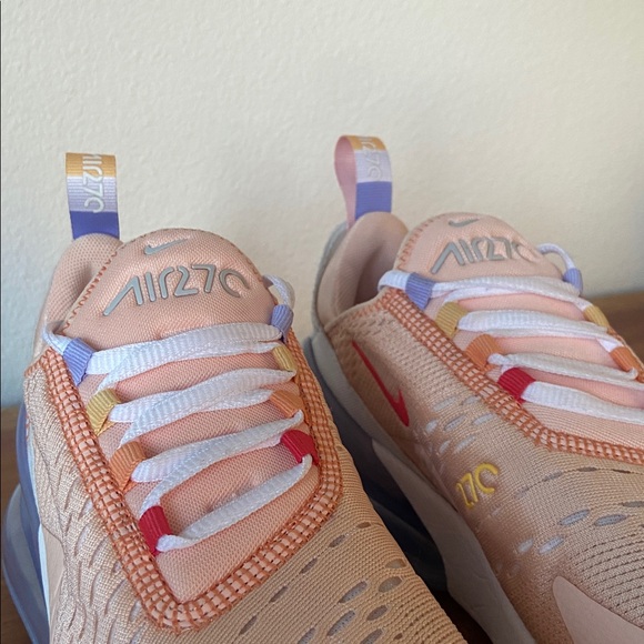 Nike Air Max 270 athletic sneaker washed coral orange white running shoes 6.5 - Picture 6 of 16